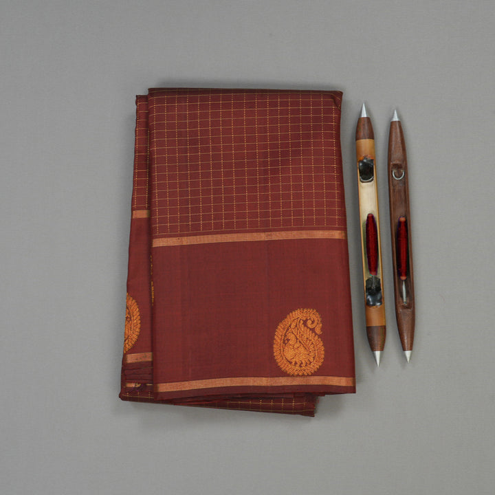 Hayagrivas Handloom Maroon Kanjivaram Silk Saree KBE1010I5-1