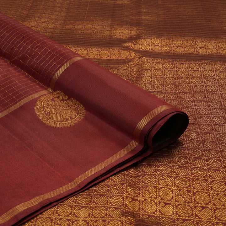 Hayagrivas Handloom Maroon Kanjivaram Silk Saree KBE1010I5-1