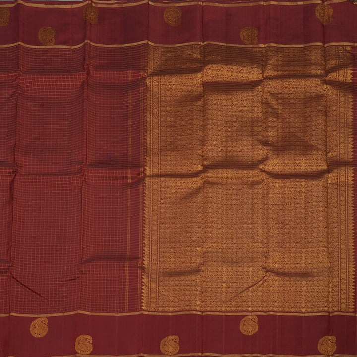 Hayagrivas Handloom Maroon Kanjivaram Silk Saree KBE1010I5-1