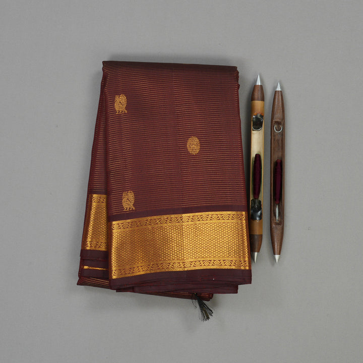 Hayagrivas Handloom Araku Maroon Vairaoosi Kanjivaram Silk Saree KBE1010I7-1