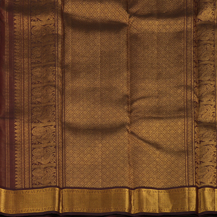 Hayagrivas Handloom Araku Maroon Vairaoosi Kanjivaram Silk Saree KBE1010I7-1