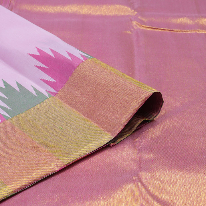 Hayagrivas Handloom Baby Pink Kanjivaram Silk Saree with Temple Border KBE1011I4-1