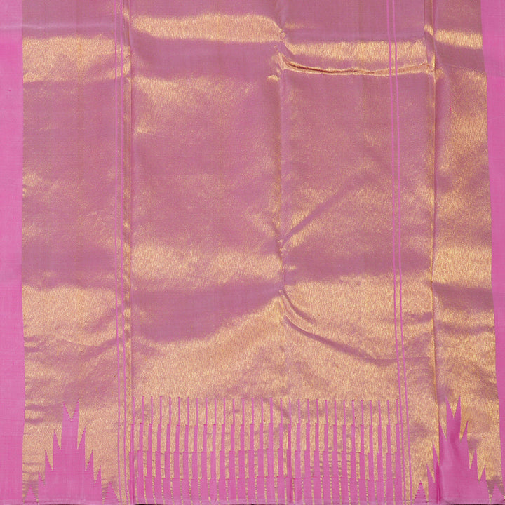 Hayagrivas Handloom Baby Pink Kanjivaram Silk Saree with Temple Border KBE1011I4-1