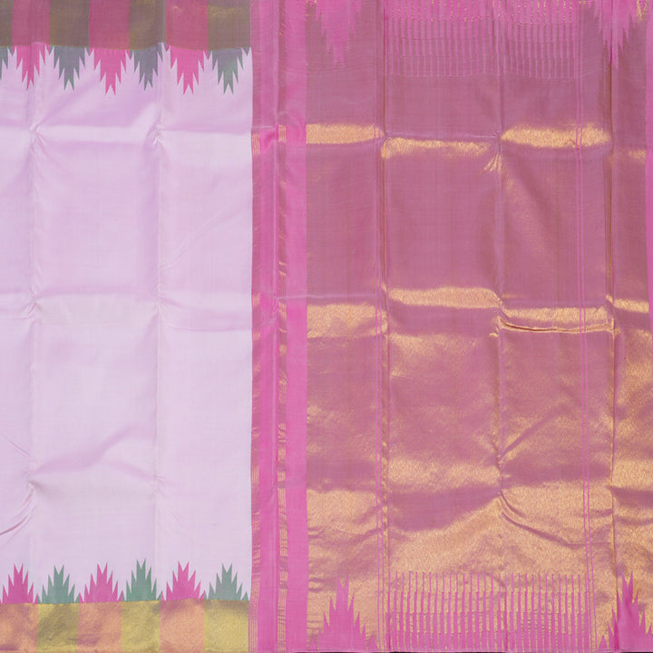 Hayagrivas Handloom Baby Pink Kanjivaram Silk Saree with Temple Border KBE1011I4-1