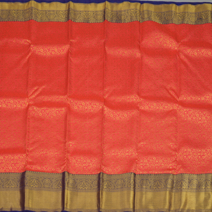 Hayagrivas Exclusive Handloom Silk Saree in Regal Reddish-Pink with Purplish Blue KBE1012I2-3