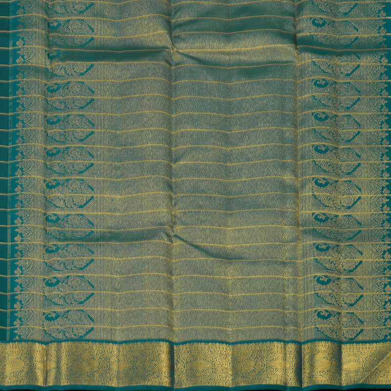 Hayagrivas Handlooom Black Kanjivaram Silk Saree with Peacock Green Border KBE1014I3-1