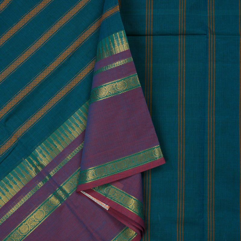 Hayagrivas Rama Blue Pure Chettinad Cotton Saree KBE1019I7-2