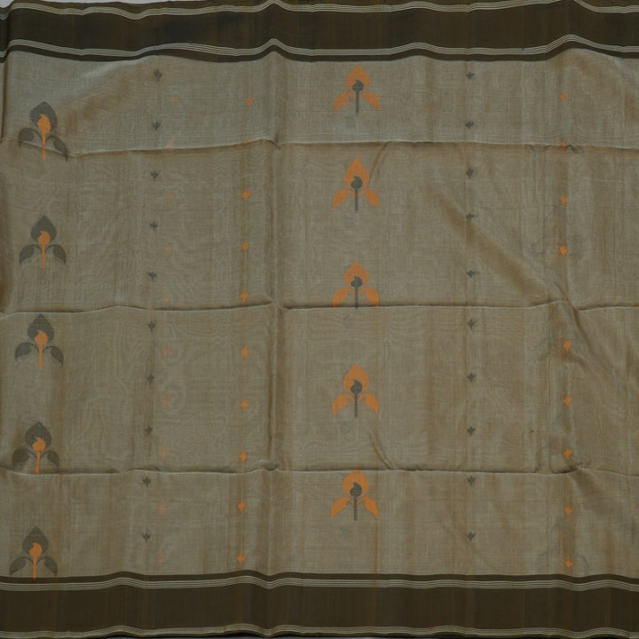 Hayagrivas Handloom Kora Silk Cotton Saree in Soft Beige KBE101D2-17