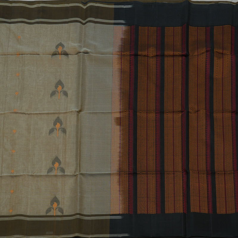 Hayagrivas Handloom Kora Silk Cotton Saree in Soft Beige KBE101D2-17