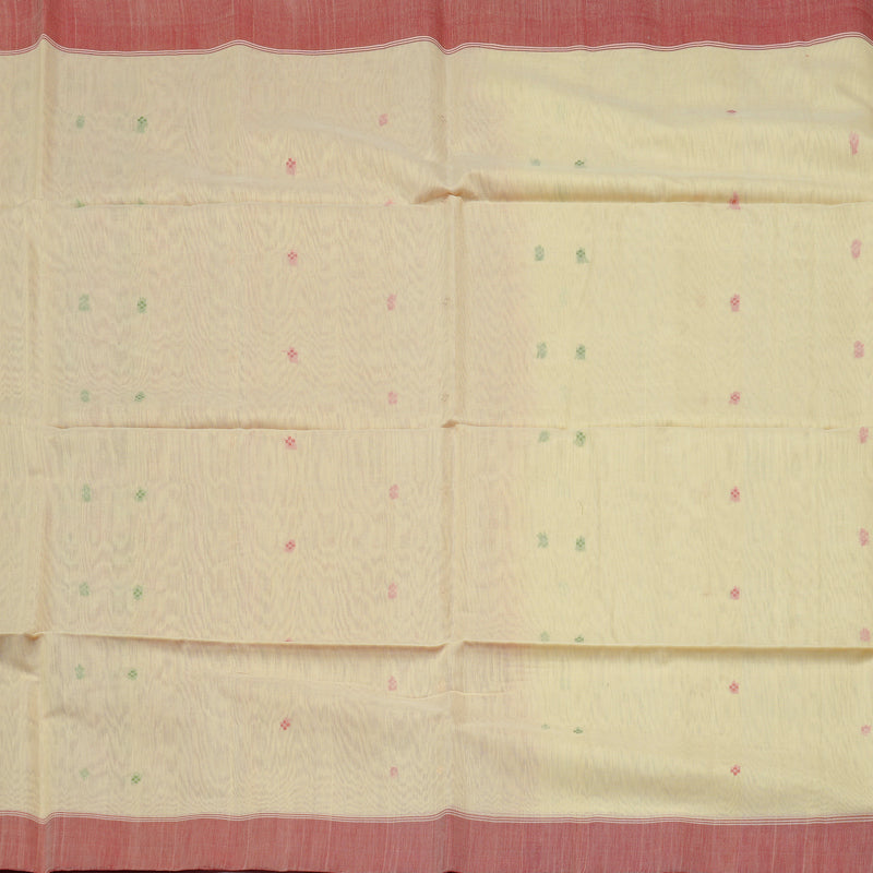 Hayagrivas Handloom Kora Silk Cotton Saree in Glorious Half White KBE101D2-4