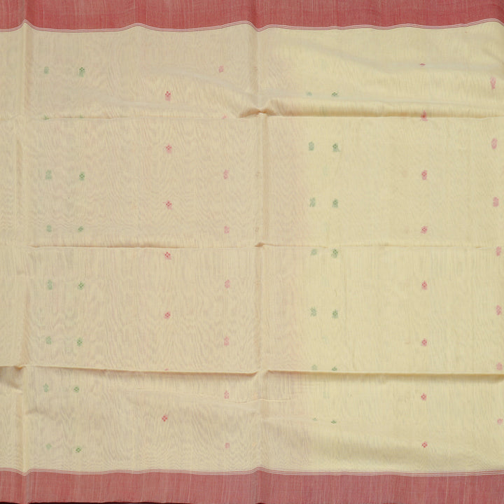 Hayagrivas Handloom Kora Silk Cotton Saree in Glorious Half White KBE101D2-4