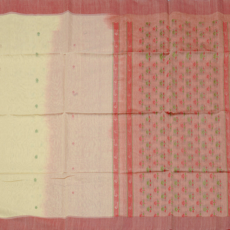 Hayagrivas Handloom Kora Silk Cotton Saree in Glorious Half White KBE101D2-4