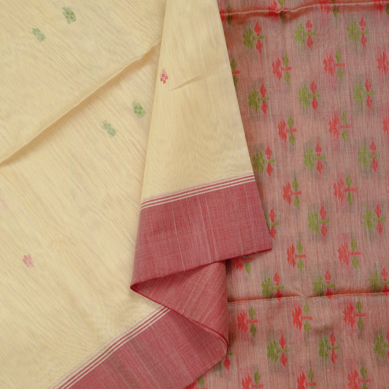 Hayagrivas Handloom Kora Silk Cotton Saree in Glorious Half White KBE101D2-4