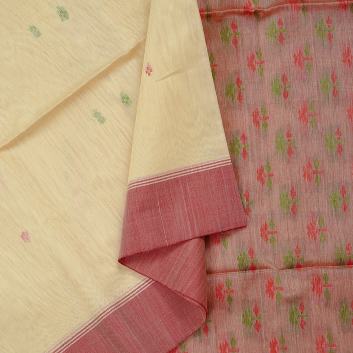 Hayagrivas Handloom Kora Silk Cotton Saree in Glorious Half White KBE101D2-4