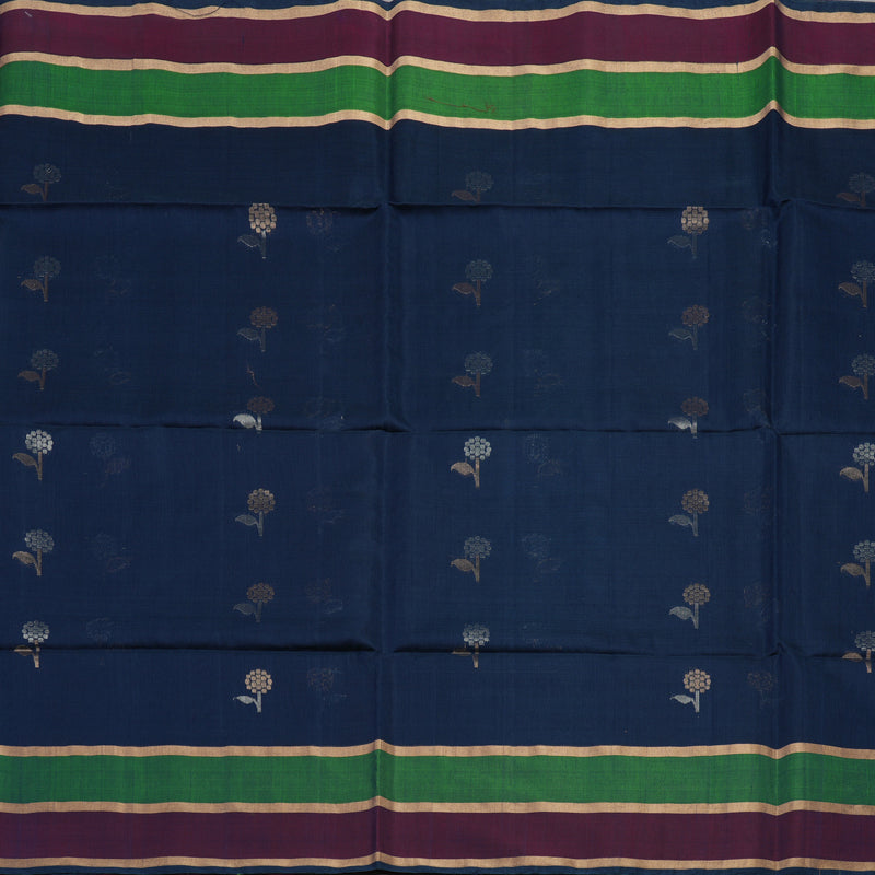 Hayagrivas Karum Neelam Pure Kora Silk Cotton Saree KBE101D3-13