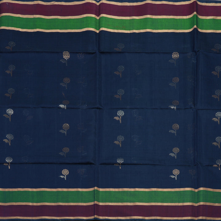 Hayagrivas Karum Neelam Pure Kora Silk Cotton Saree KBE101D3-13