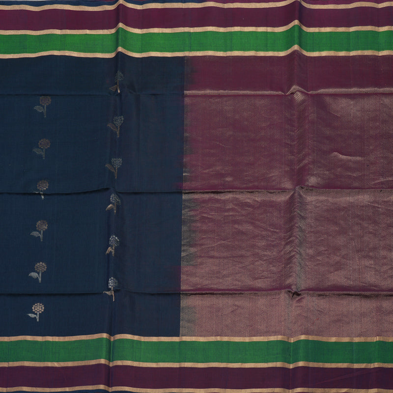 Hayagrivas Karum Neelam Pure Kora Silk Cotton Saree KBE101D3-13