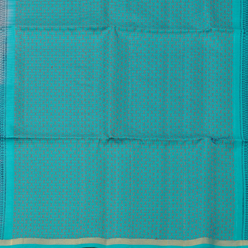 Hayagrivas Baby Peach Handloom Soft Silk Saree with Sea Blue Border KBE101D5-28