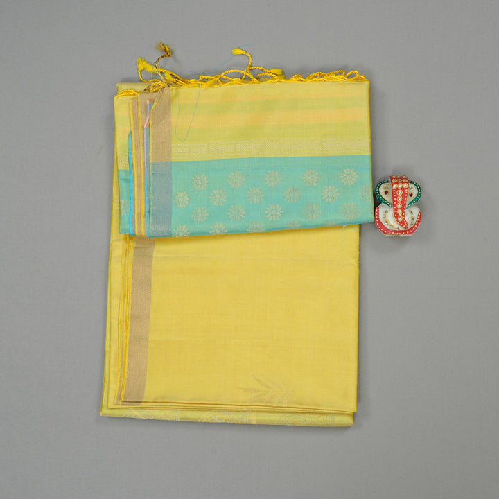 Hayagrivas Lemon Yellow Handloom Soft Silk Saree KBE101D5-35