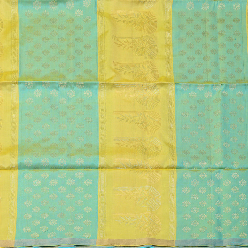 Hayagrivas Lemon Yellow Handloom Soft Silk Saree KBE101D5-35