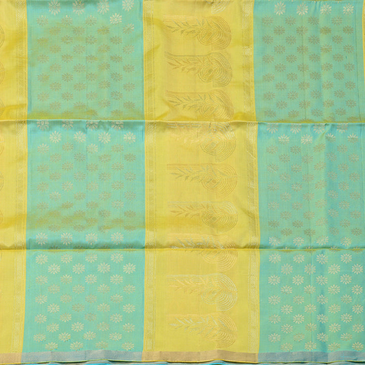 Hayagrivas Lemon Yellow Handloom Soft Silk Saree KBE101D5-35