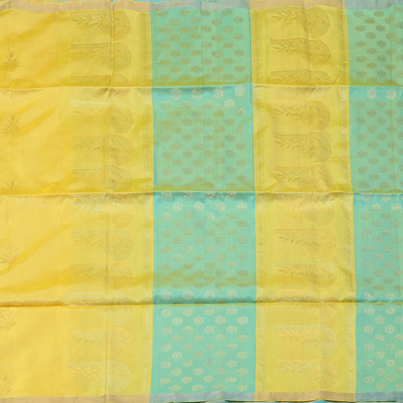 Hayagrivas Lemon Yellow Handloom Soft Silk Saree KBE101D5-35