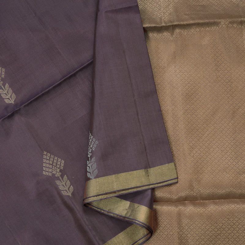 Hayagrivas Handloom Soft Silk Saree in Stylish Dark Grey KBE101D5-41