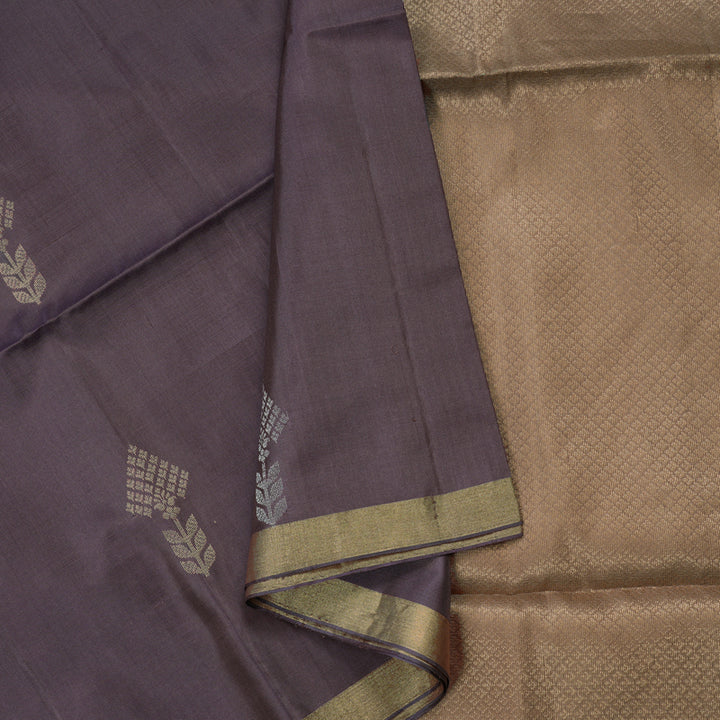 Hayagrivas Handloom Soft Silk Saree in Stylish Dark Grey KBE101D5-41