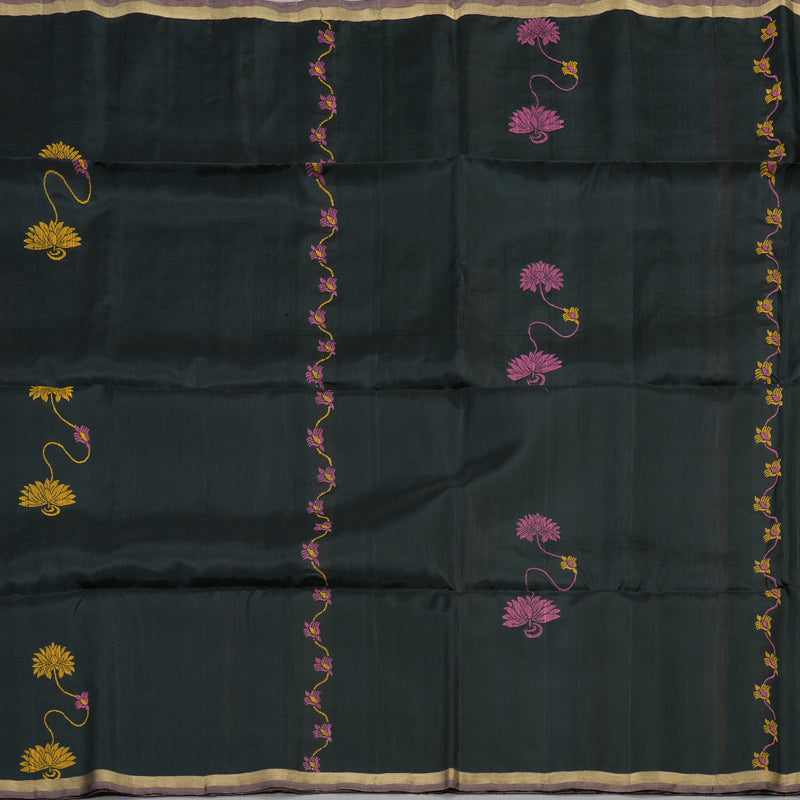 Hayagrivas Handloom Soft Silk Saree in Stylish Black KBE101D5-45