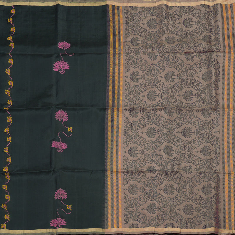 Hayagrivas Handloom Soft Silk Saree in Stylish Black KBE101D5-45