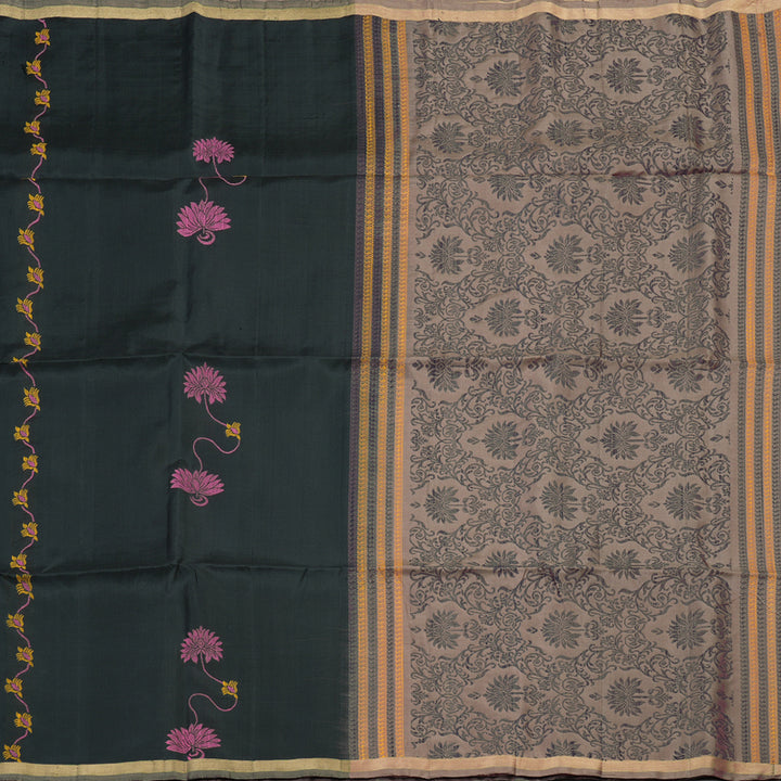 Hayagrivas Handloom Soft Silk Saree in Stylish Black KBE101D5-45