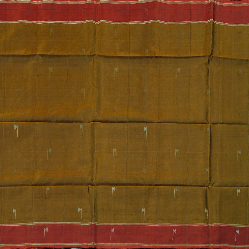 Hayagrivas Honey Mustard Handloom Soft Silk Saree with Wine Red Border KBE101D5-8