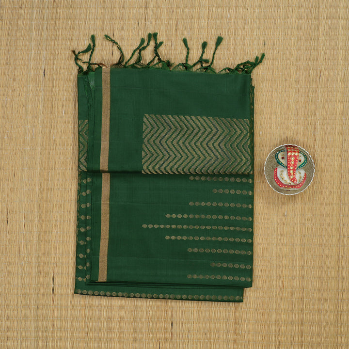 Hayagrivas Handloom Dark Green Soft Silk Saree KBE101D6-8