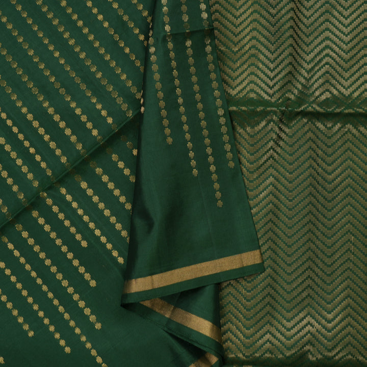 Hayagrivas Handloom Dark Green Soft Silk Saree KBE101D6-8