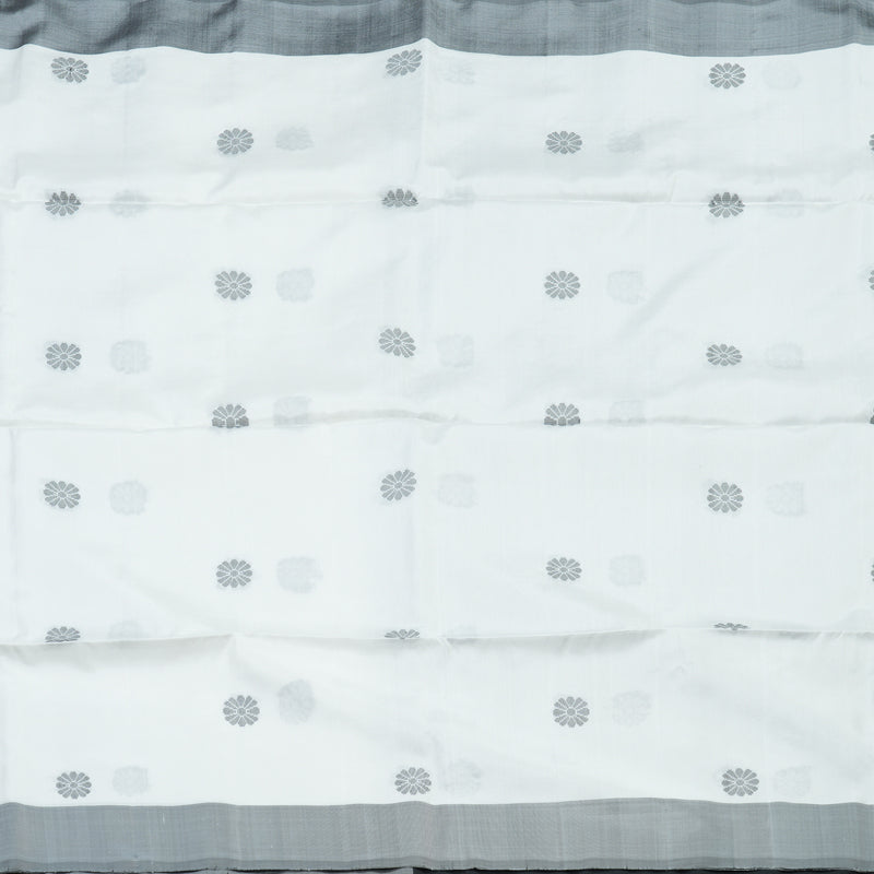 Hayagrivas Handloom Soft Silk Saree in Pristine White KBE101D7-4