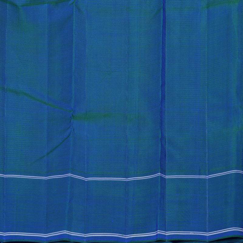 Hayagrivas Handloom Multicolour Checks Kanjivaram Silk Saree with Peacock Blue border KBE1023I2-2