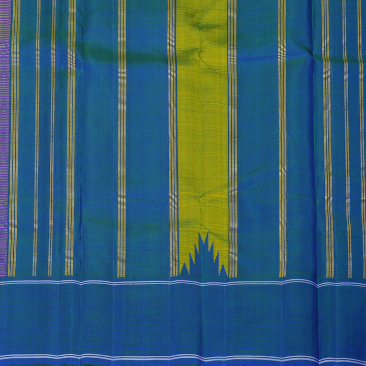 Hayagrivas Handloom Multicolour Checks Kanjivaram Silk Saree with Peacock Blue border KBE1023I2-2