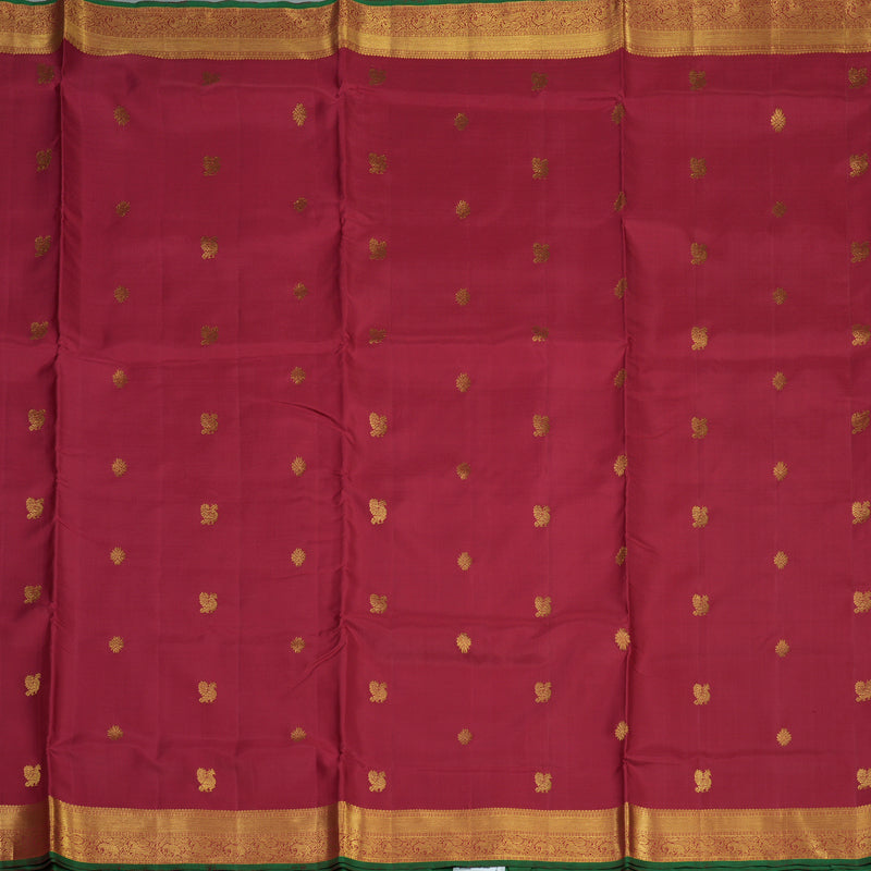 Hayagrivas Handloom Maroon Kanjivaram Ten Yards Silk Saree KBE1026I8-2