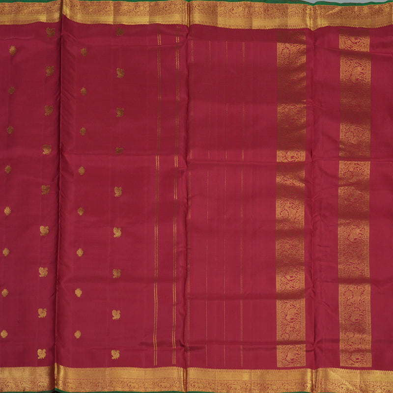 Hayagrivas Handloom Maroon Kanjivaram Ten Yards Silk Saree KBE1026I8-2