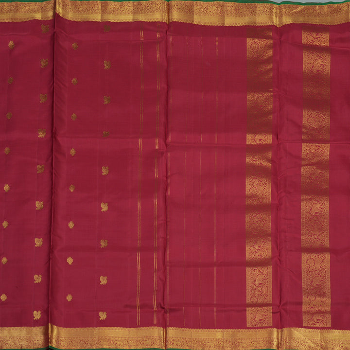 Hayagrivas Handloom Maroon Kanjivaram Ten Yards Silk Saree KBE1026I8-2