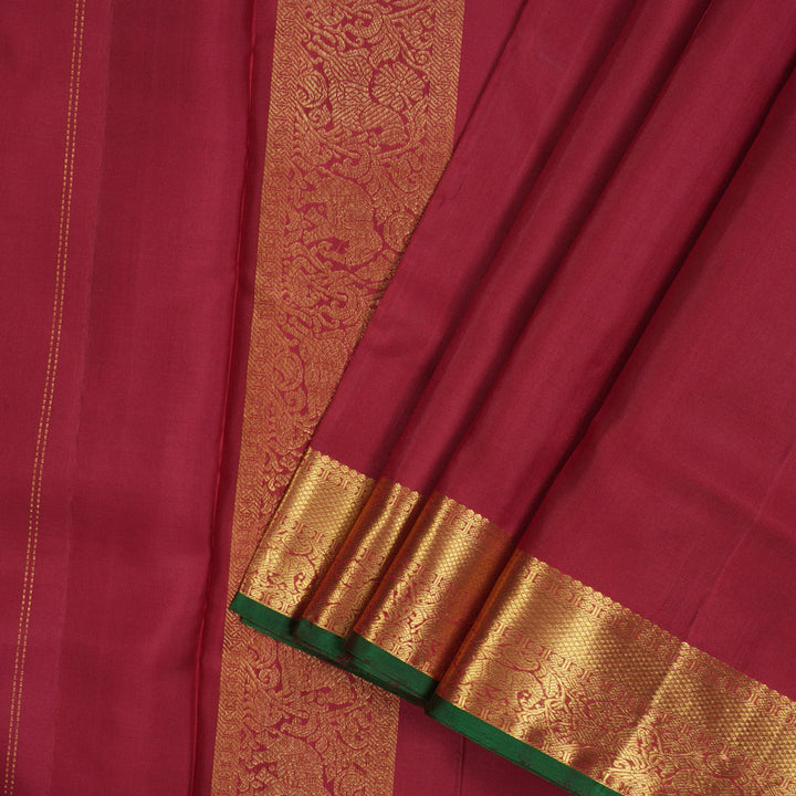 Hayagrivas Handloom Maroon Kanjivaram Ten Yards Silk Saree KBE1026I8-2