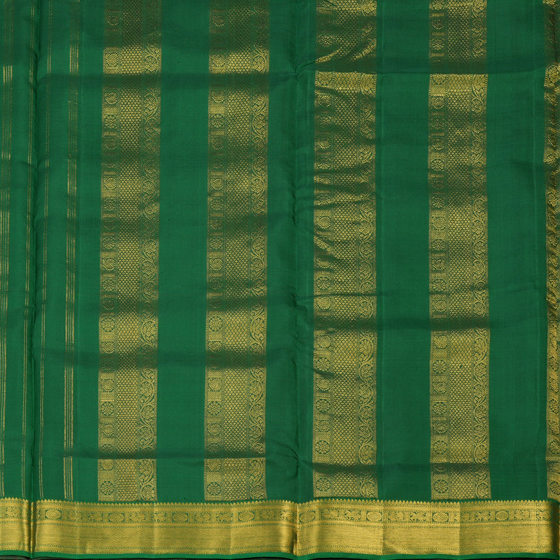 Hayagrivas Handloom Maroon Kanjivaram Ten Yards Silk Saree with Maroon & Green Edging Border KBE1026I8-3