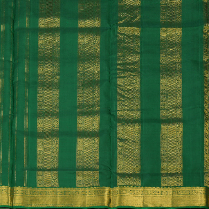 Hayagrivas Handloom Maroon Kanjivaram Ten Yards Silk Saree with Maroon & Green Edging Border KBE1026I8-3