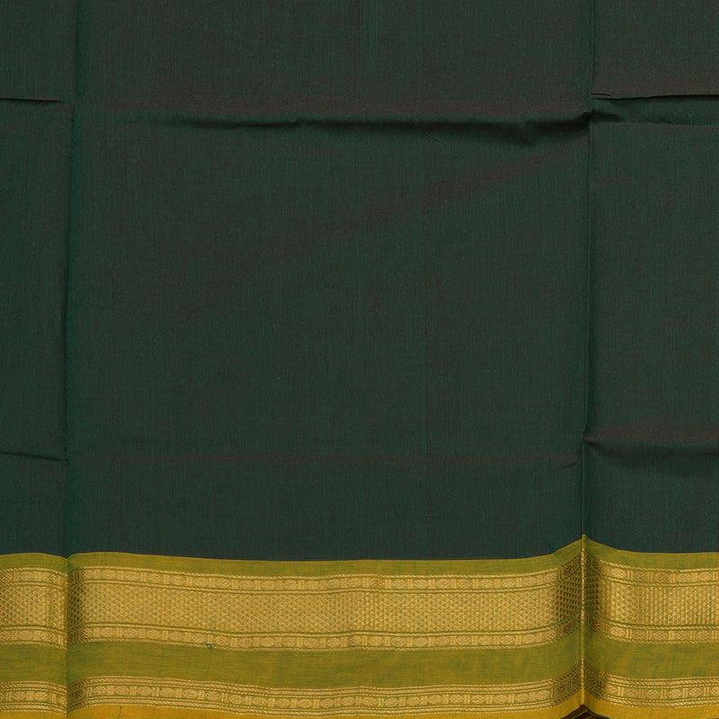 Hayagrivas Handloom Bottle Green Pure Chettinad Cotton Saree with Lime Green Border KBE1031I3-103