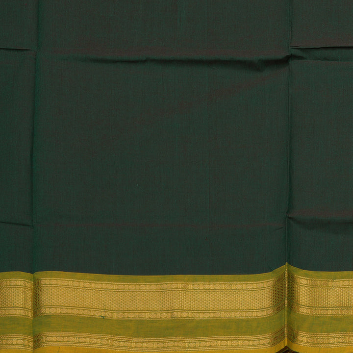 Hayagrivas Handloom Bottle Green Pure Chettinad Cotton Saree with Lime Green Border KBE1031I3-103