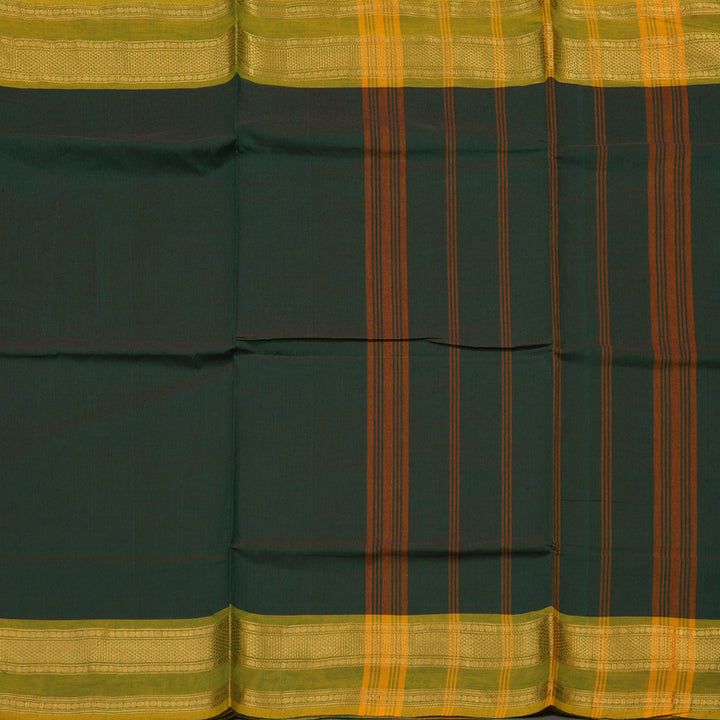 Hayagrivas Handloom Bottle Green Pure Chettinad Cotton Saree with Lime Green Border KBE1031I3-103