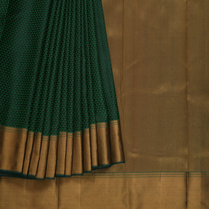 Hayagrivas Handloom Green & Black Kanjivaram Silk Saree KBE1034I7-2
