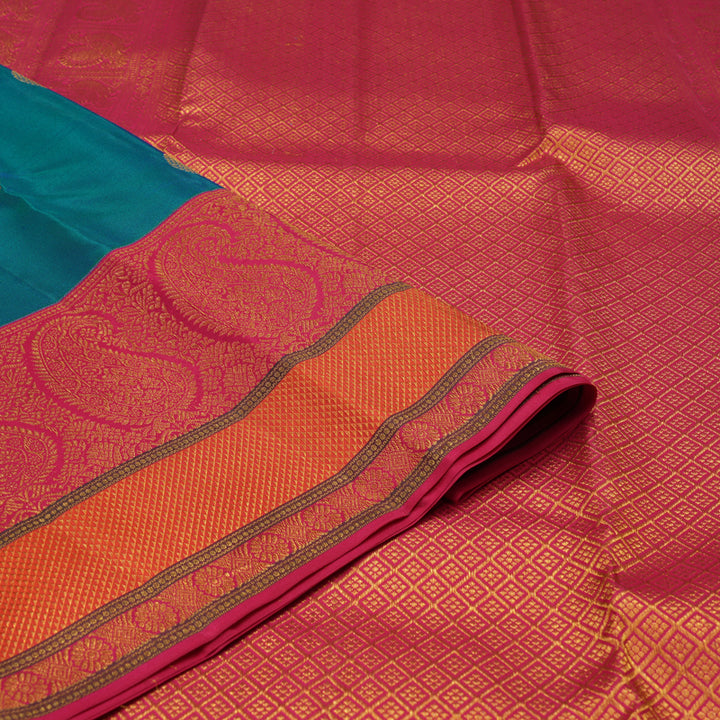 Hayagrivas Handloom Mayilkazhuthu Kanjivaram Silk Saree with Maroonish Pink Border KBE1036I10-14