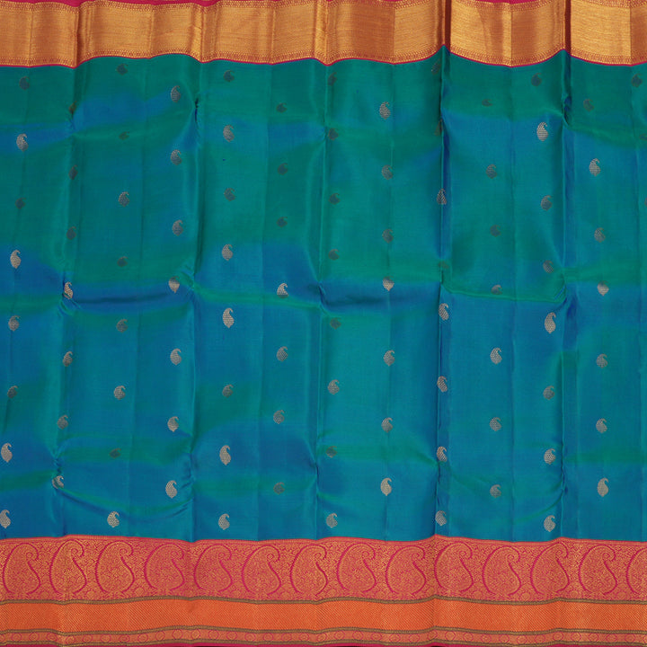 Hayagrivas Handloom Mayilkazhuthu Kanjivaram Silk Saree with Maroonish Pink Border KBE1036I10-14