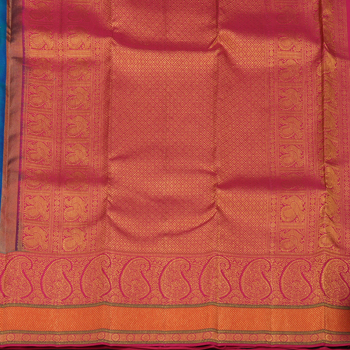 Hayagrivas Handloom Mayilkazhuthu Kanjivaram Silk Saree with Maroonish Pink Border KBE1036I10-14